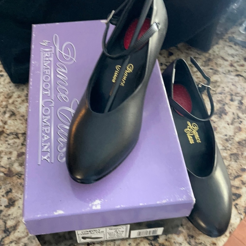 New black character dance shoes w heel